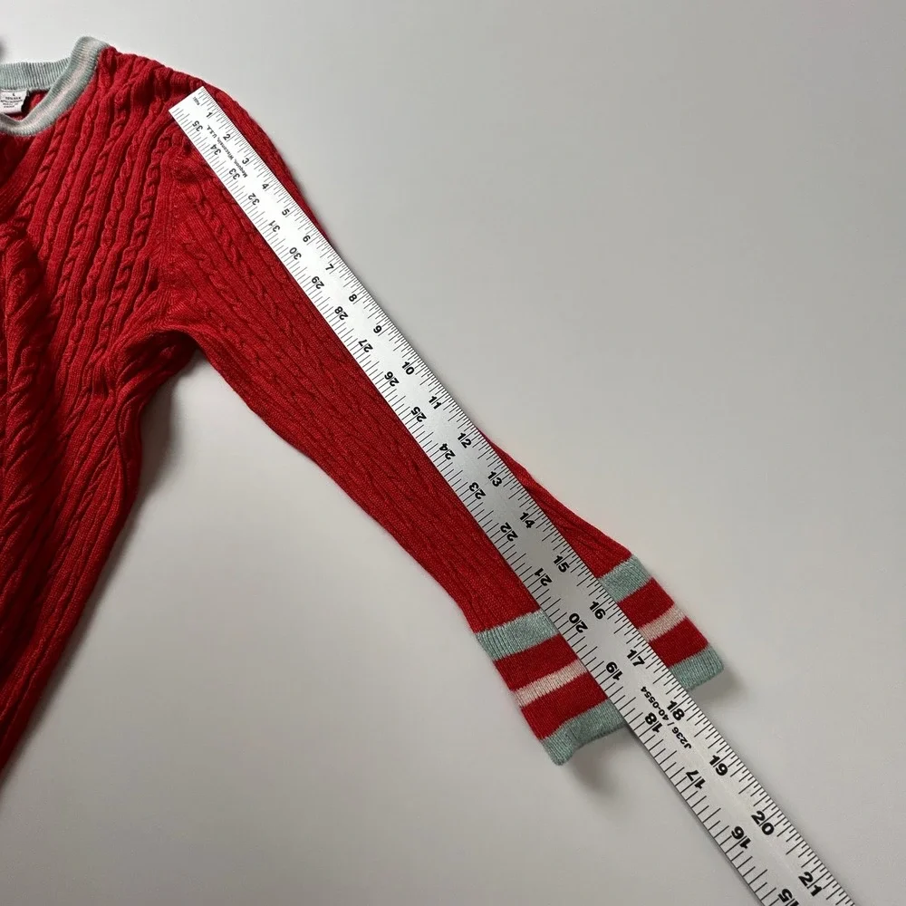 Silk Cashmere Sweater Womens Large Red Lightweight Cable‎ Knit Clique NY